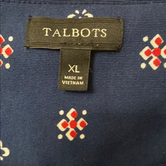 Talbots Navy Sleeveless Dress with Floral Pattern Size XL - Picture 6 of 9